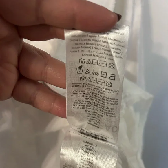 Guess White Textured Button-Down Shirt size L - Picture 5 of 5